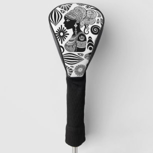 African Girl Portrait Tribal Tattoo Golf Head Cover