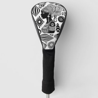African Girl Portrait Tribal Tattoo Golf Head Cover