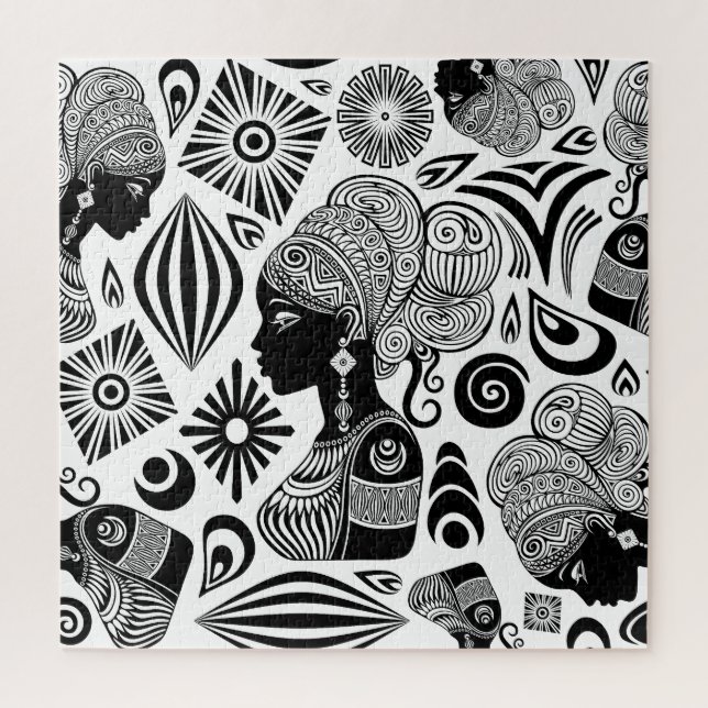 African Girl Portrait Tribal Tattoo Jigsaw Puzzle (Vertical)