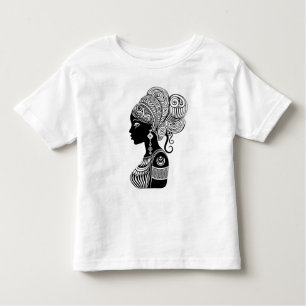 African Girl Portrait Tribal Tattoo Toddler T-Shirt