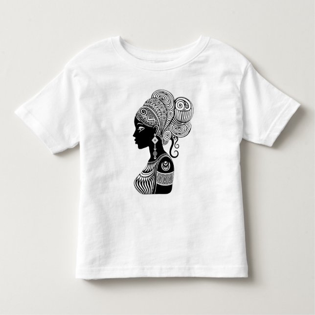 African Girl Portrait Tribal Tattoo Toddler T-Shirt (Front)