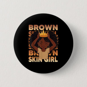 African girls brown skin girl black melanin 6 cm round badge
