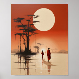 African Girls Illustration Minimalist African Art Poster