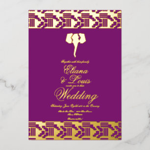 African Gold Elephant Marking Wedding Pressed  