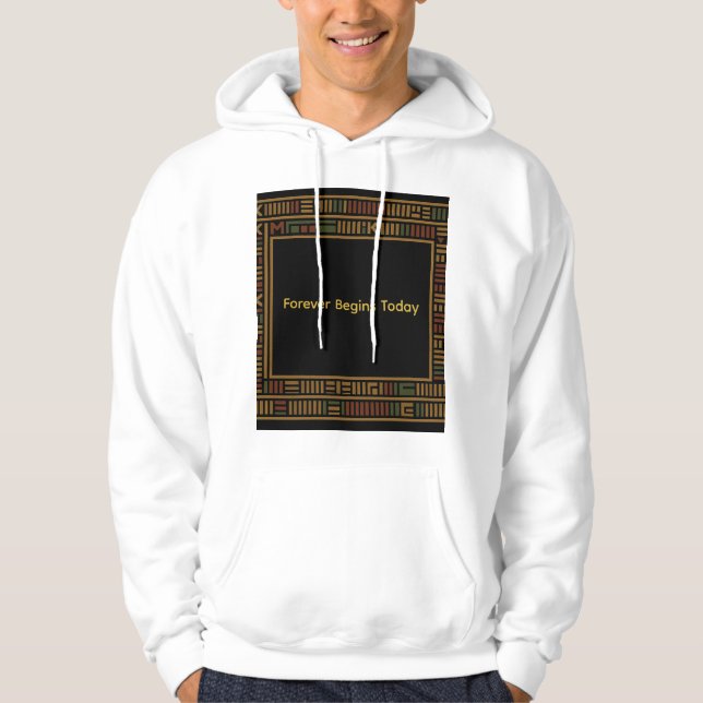 African Gold Kente Pattern Hoodie (Front)