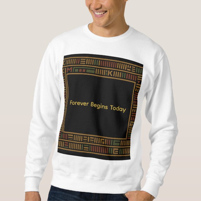 African Gold Kente Pattern Sweatshirt (Front)