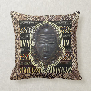 African Good Luck Mask Cushion