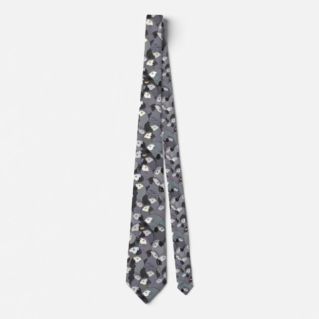 African Gray Parrot - All Over Pattern Tie (Front)