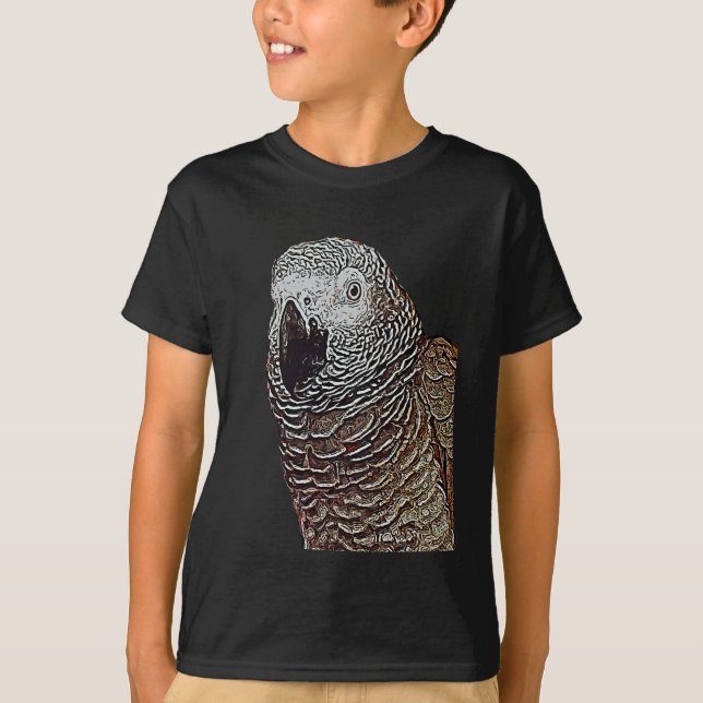 African Gray Parrot T-Shirt (Front)