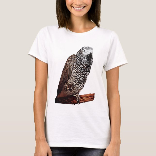 African Gray Parrot T-Shirt (Front)