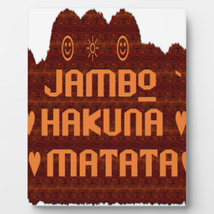 African Greeting: Jambo Hakuna Matata Wood Design Plaque