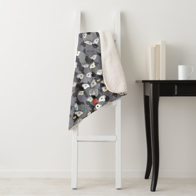 African Grey All Over Pattern Fleece Blanket (In Situ)