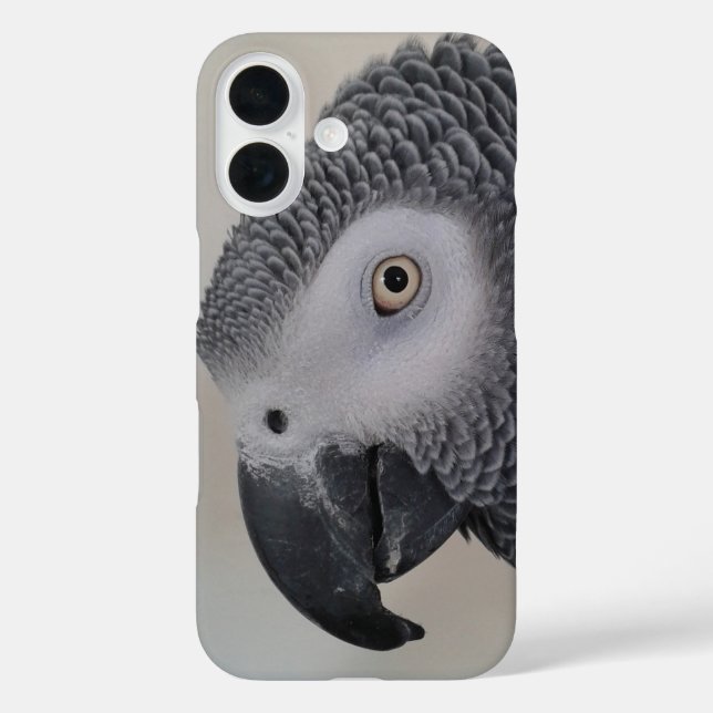 African Grey Face Closeup Phone Case (Back)