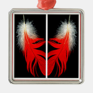 african grey feathers metal tree decoration