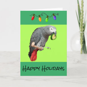 African Grey Holiday Card,white envelopes included