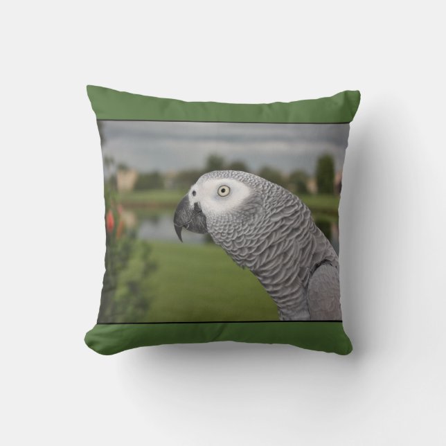 African Grey Lakeside Cushion (Front)