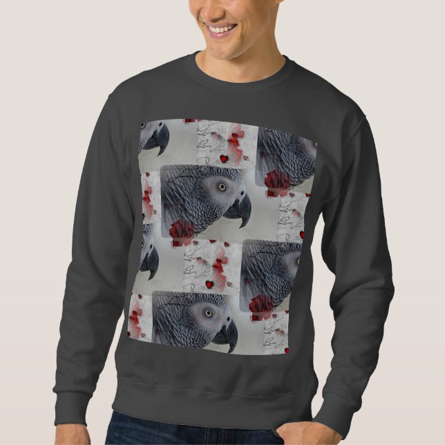 African Grey Love Letters Sweatshirt (Front)