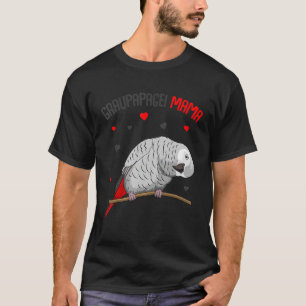 African Grey Mum Love Parrot Heart Bird T-Shirt