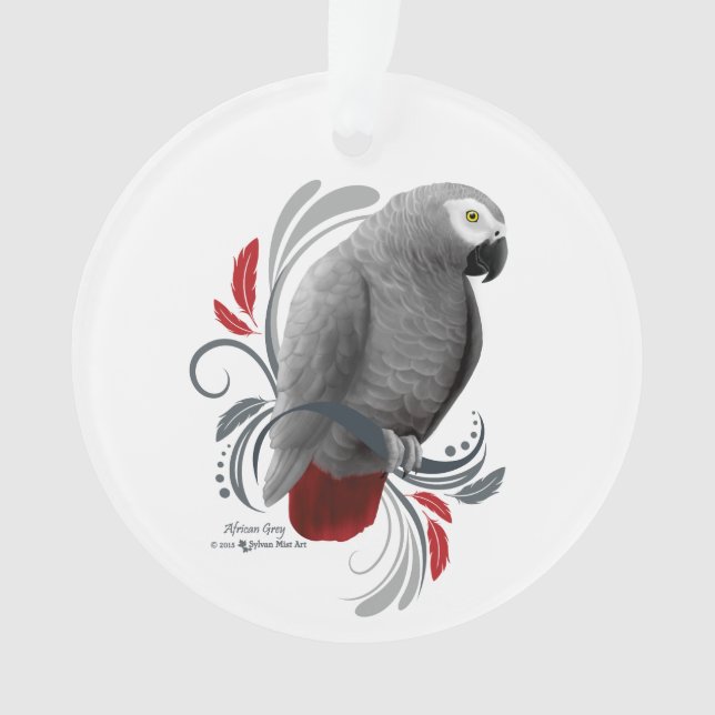 African Grey Ornament (Front)