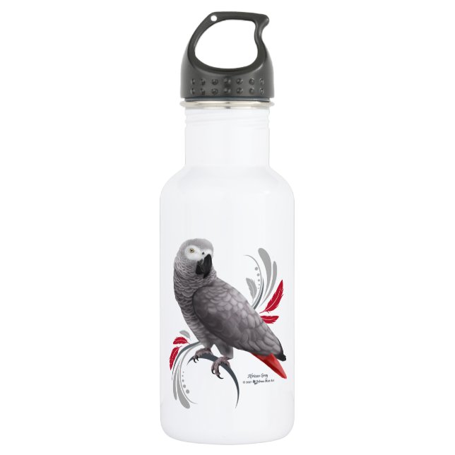 African Grey Parrot 532 Ml Water Bottle (Front)
