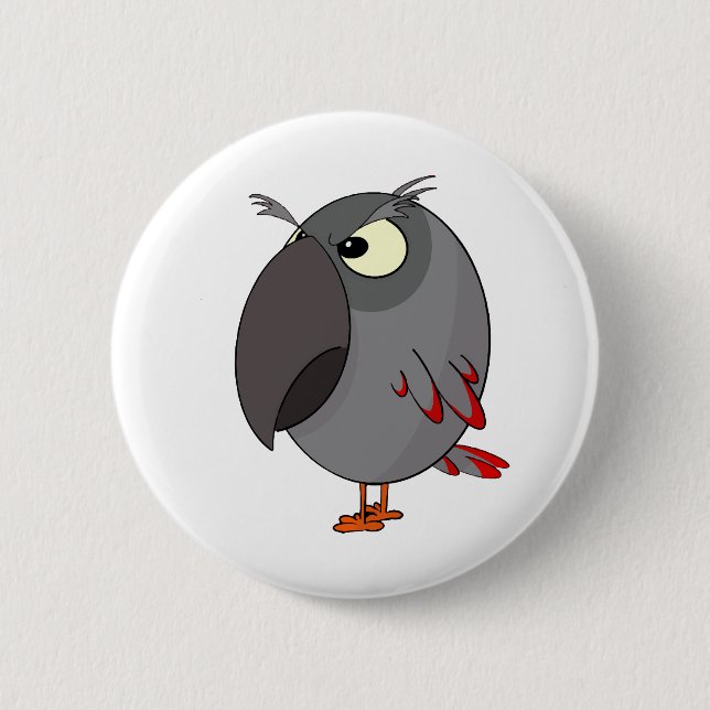 african grey parrot 6 cm round badge (Front)