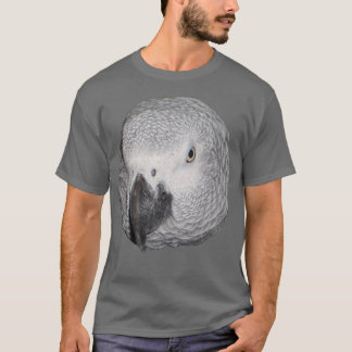 African Grey Parrot Big Head T-Shirt