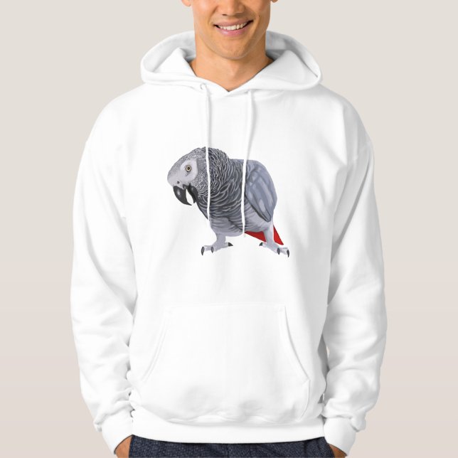 African Grey Parrot Bird Hoodie (Front)