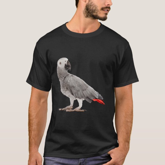 African Grey Parrot Bird S T-Shirt (Front)