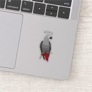 African grey parrot cartoon illustration 