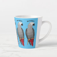 African grey parrot cartoon illustration