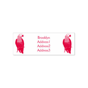 African grey parrot cartoon illustration self-inking stamp