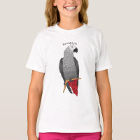 African grey parrot cartoon illustration
