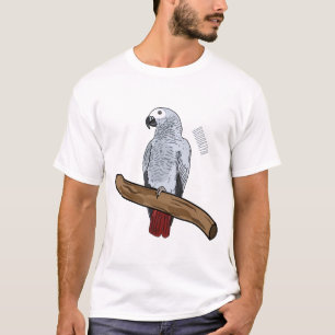 African grey parrot cartoon illustration  T-Shirt