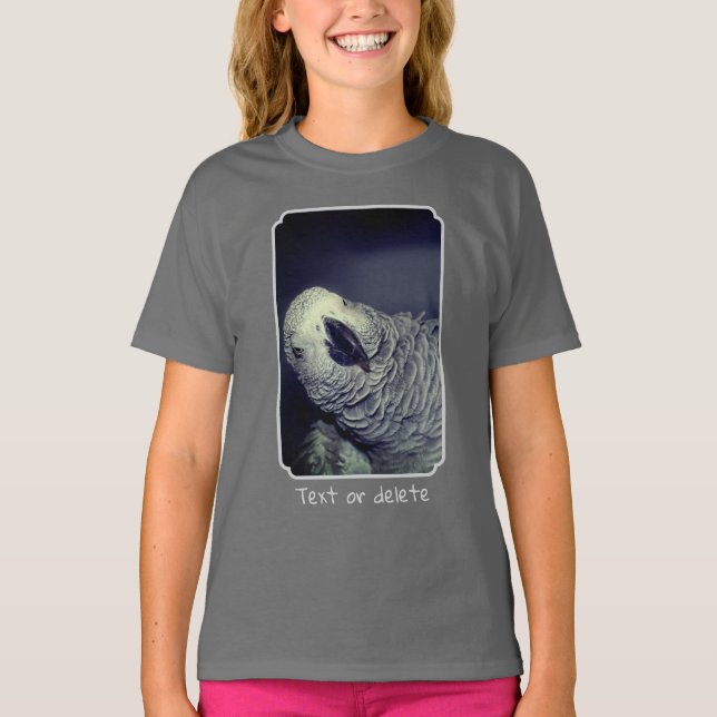 African Grey Parrot Cute Bird Personalized T-Shirt (Front)