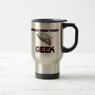 African Grey Parrot Geek Travel Mug
