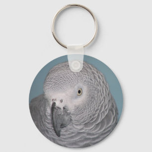 African Grey Parrot Keychain