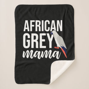 African Grey Parrot Mama Sherpa Blanket