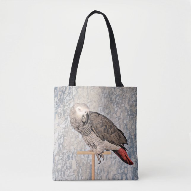 African Grey Parrot on a tote bag (Front)