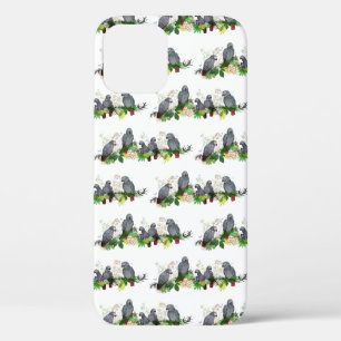African Grey Parrot Party iPhone 12 Case