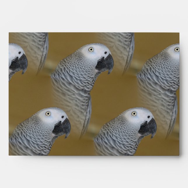 African Grey Parrot Profile Envelope (Front)