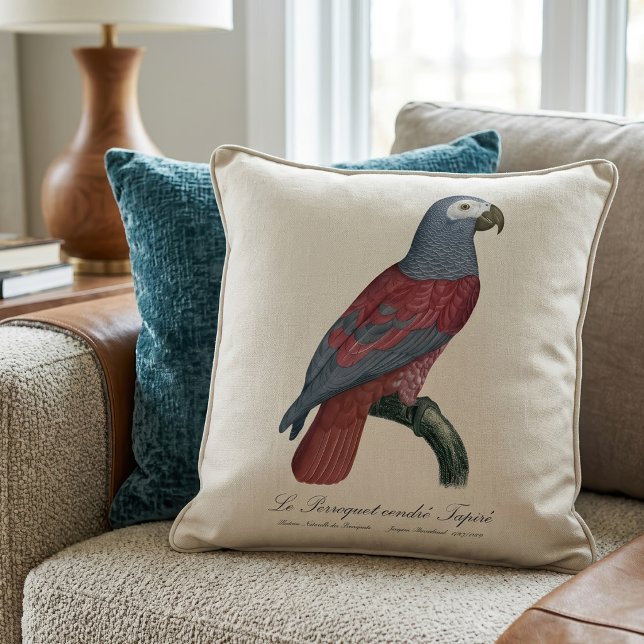 African Grey Parrot Red Factor Psittacus Erithacus Cushion (African Grey Parrot Red Factor Psittacus Erithacus. Throw Pillow)