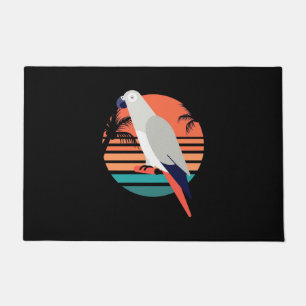 African Grey Parrot Retro Vintage Doormat