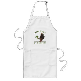 African Grey Parrot With Broccoli Long Apron