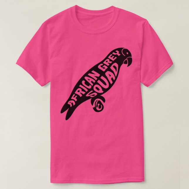African Grey Squad Exotic Animal Parrots T-Shirt (Design Front)