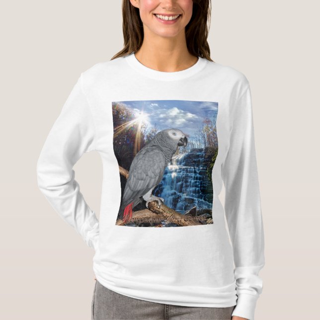 African Grey Waterfall T-Shirt (Front)