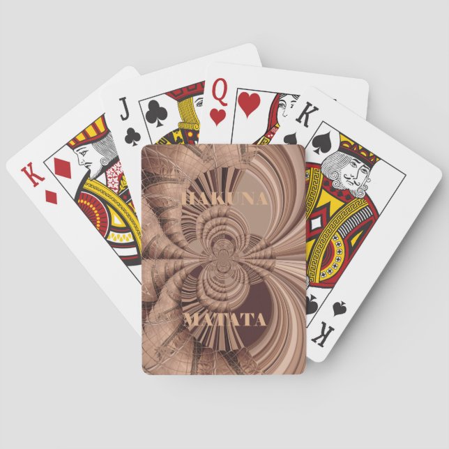 African Hakuna Matata Fractal Art Print/Graphic Playing Cards (Back)
