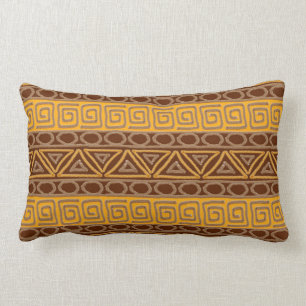 african hand-drawn ethnic tribal pattern lumbar cushion