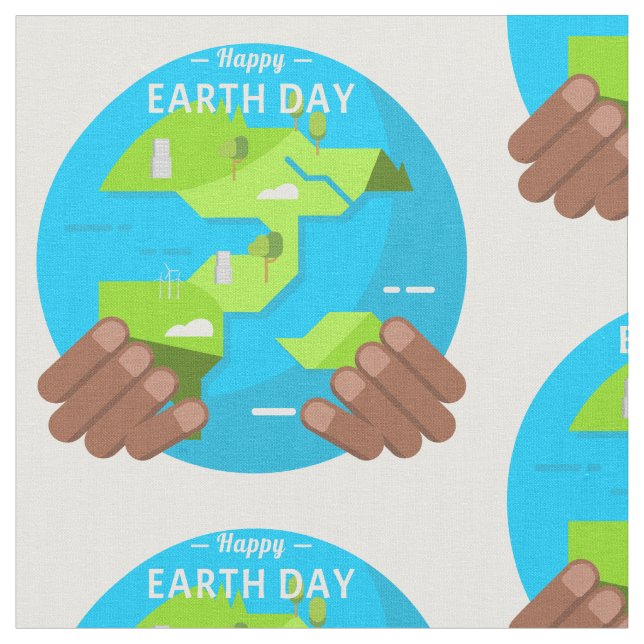 african happy Earth Day fabric (Close Up)