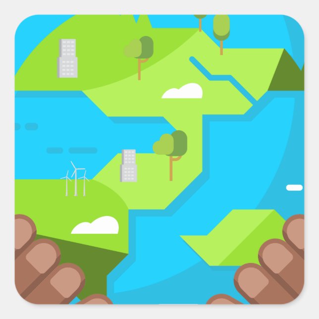 african happy Earth Day Square Sticker (Front)