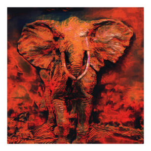 African Heat - Wild Elephant Photo Print